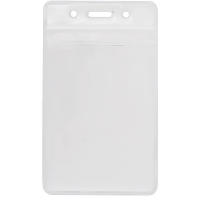Бейдж Optima вертикальний замок zip lock, PVC 62х91 мм (O45610)