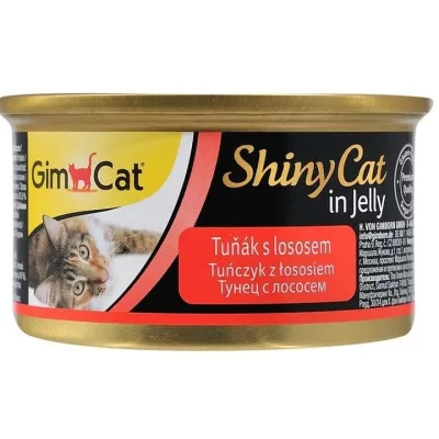 Консерви для котів GimCat Shiny Cat З тунцем та лососем в желе 70 г (4002064414317)