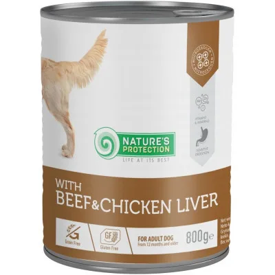 Консерви для собак Nature's Protection Beef and Chicken Liver 800 г (KIK45606)