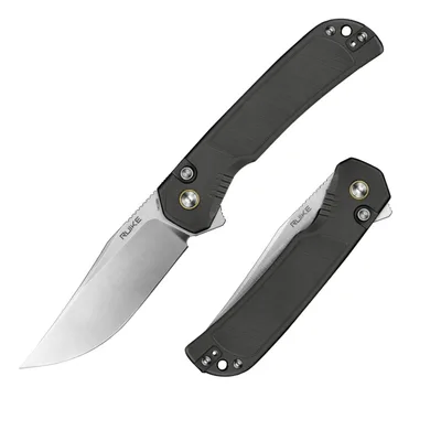 Ніж складаний туристичний Ruike P192-AK, (9.1 см) 14C28N / алюмінієвий сплав 6063, сірий