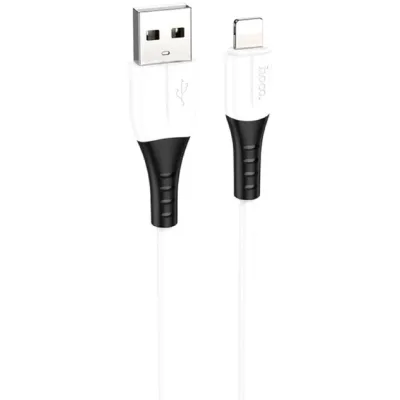 Дата кабель USB 2.0 AM to Lightning 1.0m 2.4A silicone X82 white HOCO (6931474768544)