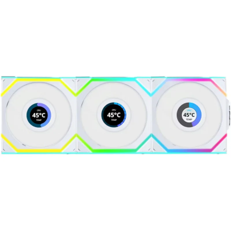 Кулер до корпусу Lian Li UNI Fan SL WIRELESS LCD 120-3, White (G99.12SLLCD1W3W.00)