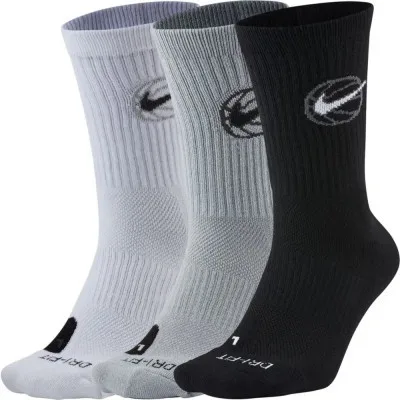 Шкарпетки Nike Crew Everyday Bball 3pr DA2123-902 38-42 3 пари Чорний/Білий/Сірий (194499745846)