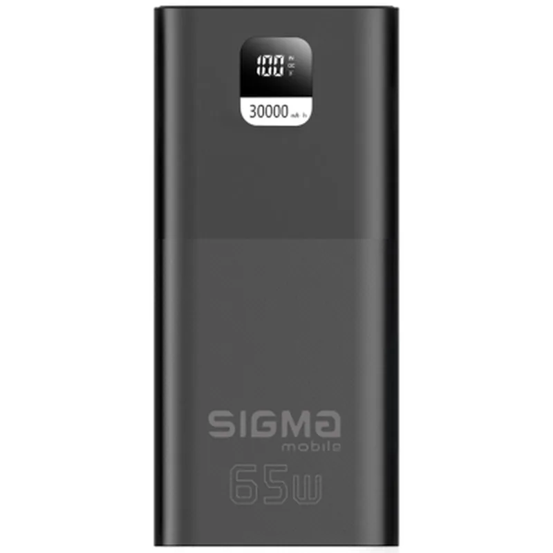 Батарея універсальна Sigma X-power SI30A6QLX 30000mAh, PD/65W, LED, cable 100w, black (4827798835111)