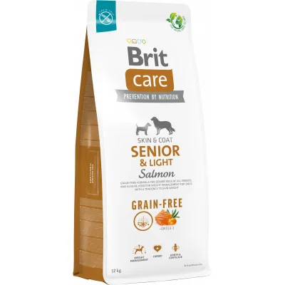 Сухий корм для собак Brit Care Dog Grain-free Senior & Light беззерновий з лососем 12 кг (8595602558926)