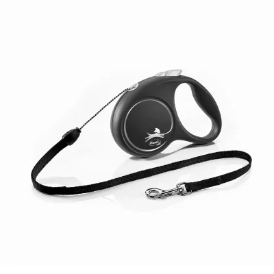 Повідець для собак Flexi Black Design S трос 5 м (чорний) (4000498033302)