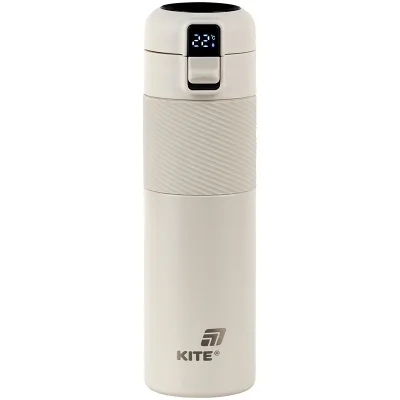 Термокружка Kite 1227 з термодатчиком 450 мл бежевий (K25-1227-1)