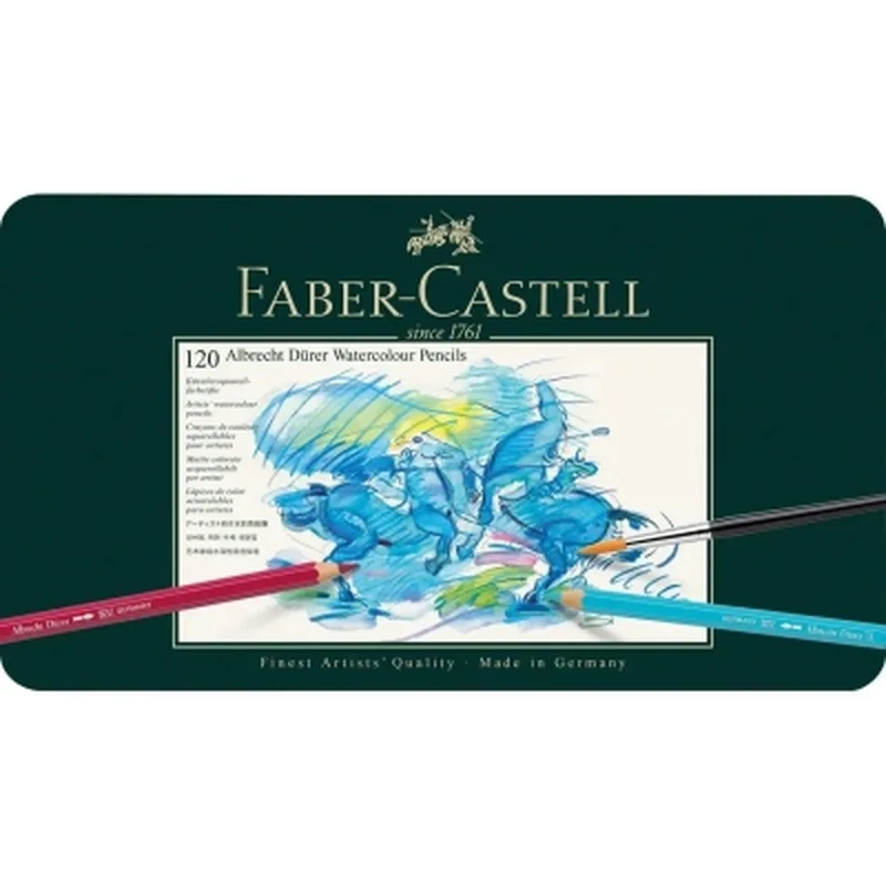 Олівці кольорові Faber-Castell Albrecht Drer акварельні, 120 кольорів в металевій коробці (117511) (15514)