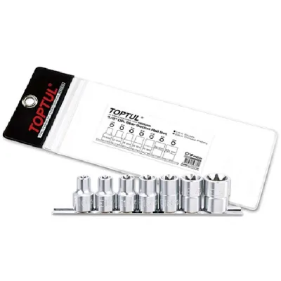 Набір торцевих головок Toptul TORX на планці 1/2" E10-E24 7шт. (GAAG0704)