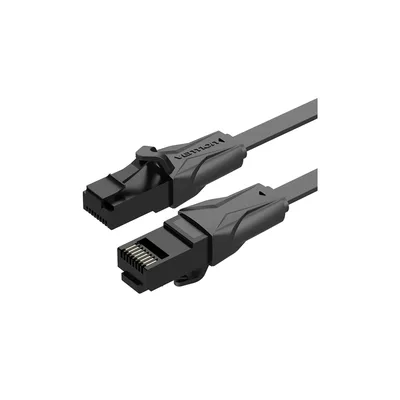 Патч-корд 5м, UTP cat 6 RJ-45 flat black Vention (IBJBJ)