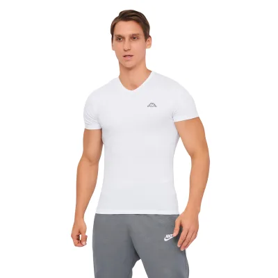 Футболка Kappa T-shirt Mezza Manica Scollo V K1311 Bianco білий M (8052394813911)