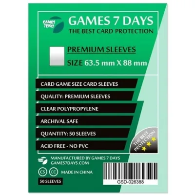 Протектор для карт Games 7 Days 63,5 х 88 мм, Card Game, 50 шт (PREMIUM) (GSD-026388)