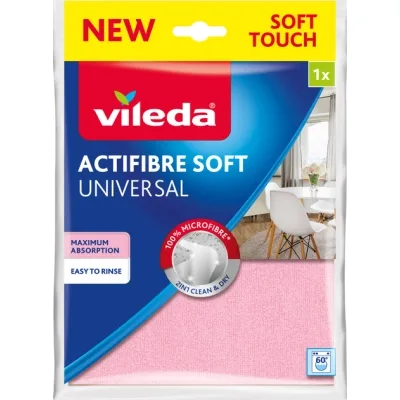 Серветки для прибирання Vileda Actifibre Soft З мікрофібри 1 шт. (4023103240834)