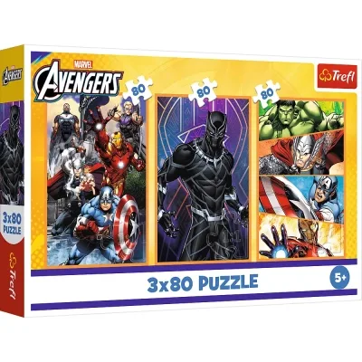 Пазл Trefl The Avengers Дні наповнені діями 3x80 (5900511348835)