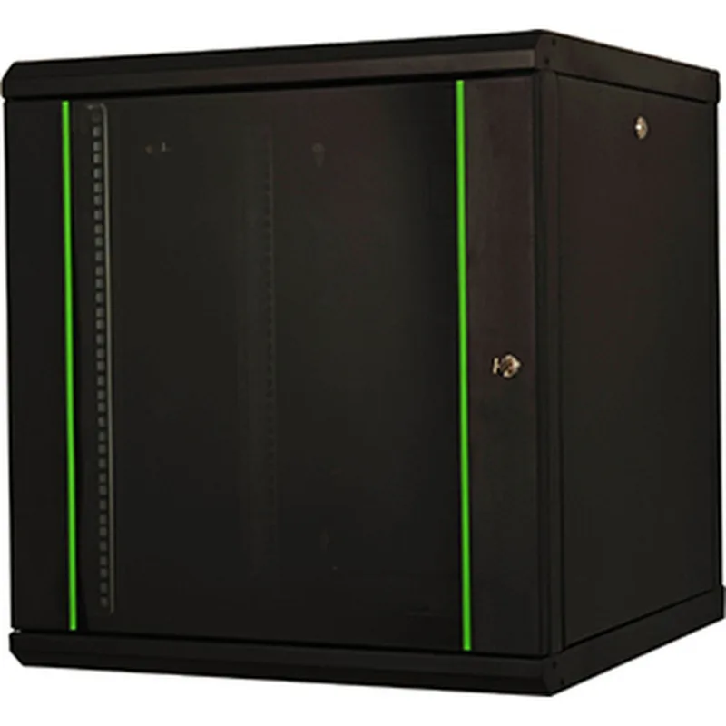 Шафа настінна Lande Proline 12U 19" 600x600, скло, чорна (LN-PR12U6060-BL-111)