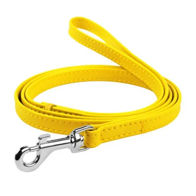Повідець для собак WAUDOG Glamour шкіряний XS жовтий (33728)