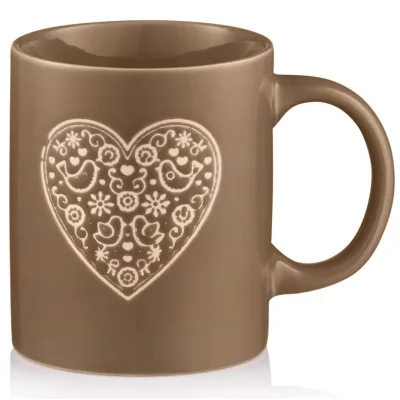 Чашка Ardesto Heart, 320мл, кераміка, сірий (AR3074G)
