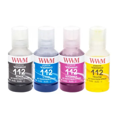 Чорнило WWM Epson 112 SET 4х140г B/C/M/Y pigm., KeyLock (E112SET4P)