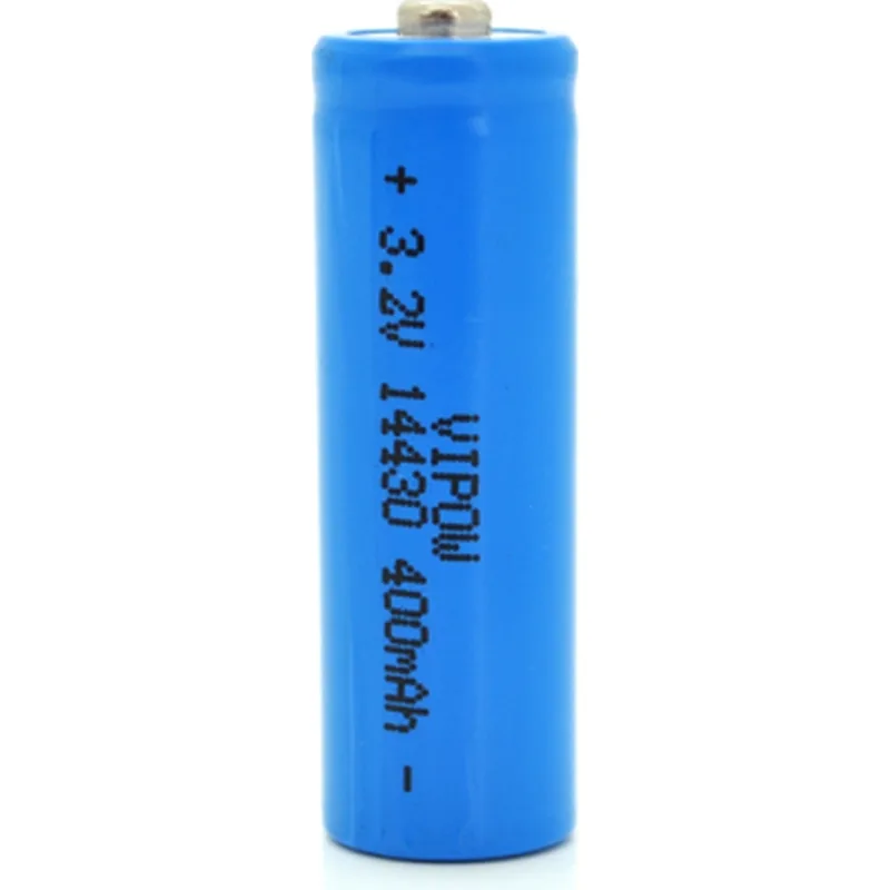 Vipow 14430 LiFePO4 TipTop, 400mAh, 3.2V, Blue Q50/500 (IFR14430-400mAhTT)