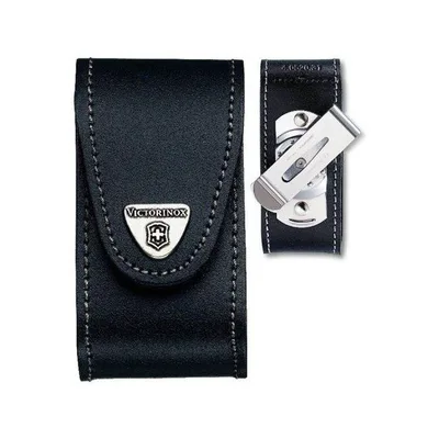 Чохол на пояс Victorinox 84-91мм шкір.чорн на липучці з повор. кліпом 5-8 шарів