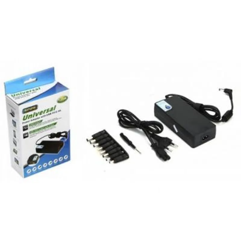 Блок живлення до ноутбука Merlion 120W Universal, ручн. регулювання, 8 роз'ємів, 1*USB 5V/2.4A (YT-UPS120W)