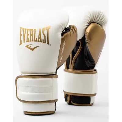 Боксерські рукавички Everlast PowerLock Boxing Training Gloves P00003051 білий, золотий 16 унцій (009283620134)