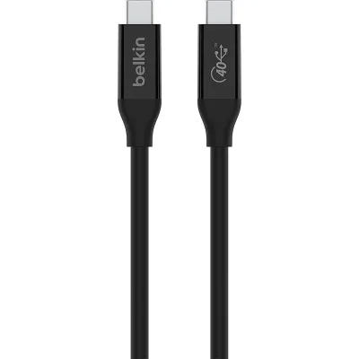Дата кабель USB-C to USB-C 0.8m USB4 40Gbps 100W Black Belkin (INZ001BT0.8MBK)