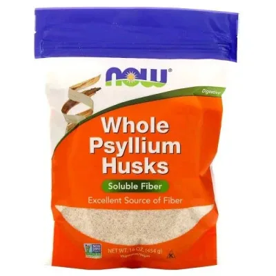 Трави Now Foods Цілісна лушпиння подорожника, Whole Psyllium Husk, 454 г (NOW-05981)