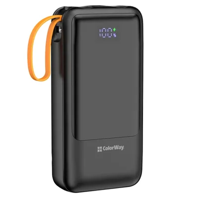 Батарея універсальна ColorWay 20 000 mAh PowerHub PD/22.5W, QC/4.0, Black (CW-PB200LP07BK)