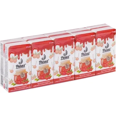 Серветки косметичні Parus Вишня 2 шари 10 шт. х 10 пачок (4820205440151)