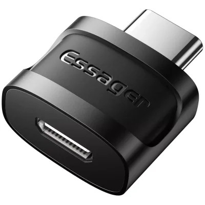 Перехідник USB-C M to Micro 5P F gray Essager (EZJMC-XL01)