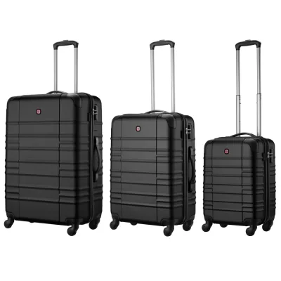 Набір валіз Wenger Amplar 3 в 1 (S,M,L) пластик, 4 колеса, чорний (653149)