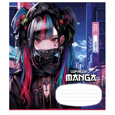 Зошит Школярик Manga style 18 аркушів клітинка (018-3323K)