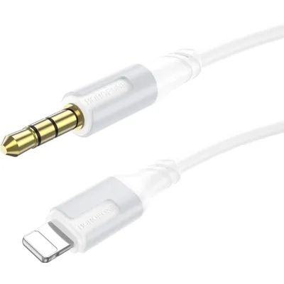 Кабель мультимедійний Lightning to 3.5mm M 1.0m white BOROFONE (6941991108570)