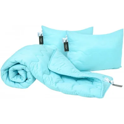 Ковдра MirSon Набір бавовняний №1709 Eco Light BLue Ковдра 140х205 + подуш (2200002656238)
