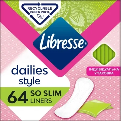 Щоденні прокладки Libresse Dailies Style So Slim 64 шт. (7322540575477)