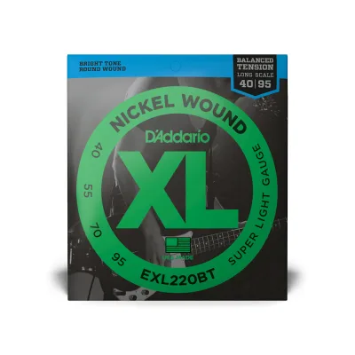 Струни для гітари D'Addario XL Nickel Wound Balanced Tension Super Light (40-95) (EXL220BT)
