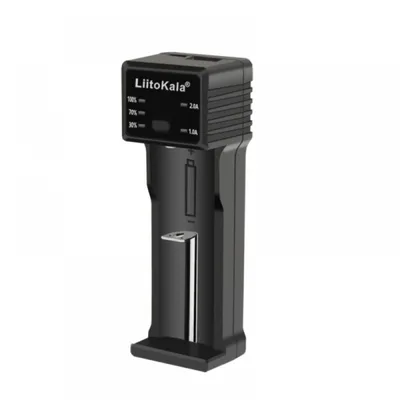Зарядний пристрій для акумуляторів Liitokala 1 Slot, LED disp, USB, Li-ion/3.7V/3.8V, Li-Fe/3.2V, Ni-MH/1.2V (Lii-100C)