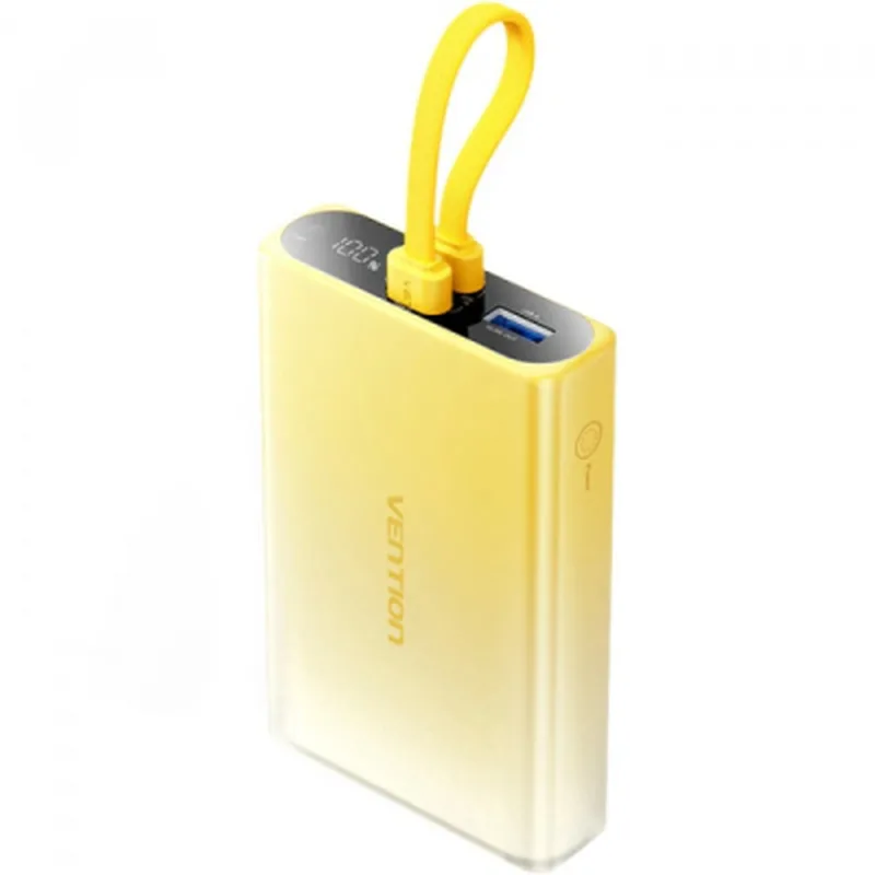 Батарея універсальна Vention 10000mAh 22,5W PD, USB-A, USB-C In/Out, Lightning In/Out, LED display, Yellow (FHZY0)