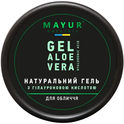 Гель для обличчя Mayur Натуральний З гіалуроновою кислотою Алое вера 50 мл (4820230953282)