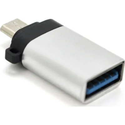 Перехідник USB 3.0 AF to Micro 5P M OTG silver VEGGIEG (TC-113)
