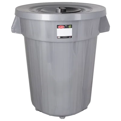 Контейнер для сміття Planet Household №6 з кришкою сірий металік 120 л (6831)