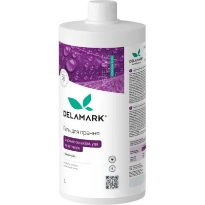Гель для прання DeLaMark Універсальний З ароматом шкіри, уда та ветиверу 1 л (4820152333971)