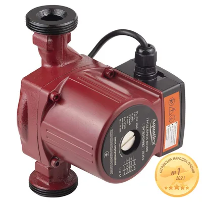 Насос циркуляційний 100Вт Hmax 6м Qmax 75л/хв Ø1½" 180мм+гайки Ø1" AQUATICA (774132)