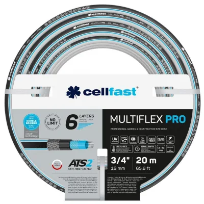 Шланг для поливу Cellfast MULTIFLEX PRO 3/4" 20м, 6 шарів, до 35 Бар, -20…+65°C (13-820)