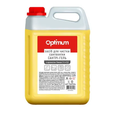 Рідина для чищення ванн PRO service Optimum Для миття та дезінфекції сантехніки Лимон 5 л (4823071623208)