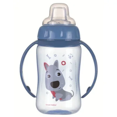 Поїльник-непроливайка Canpol babies Cute Animals Собачка з м'яким носиком і ручками 320 мл (56/512_blu)