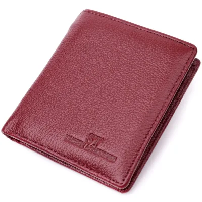 Гаманець ST Leather З натуральної шкіри Бордовий (19467)