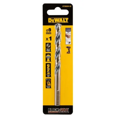 Свердло DeWALT по металу Black & Gold, HSS-G, 9.0 х 125 х 81 мм (DT20528)