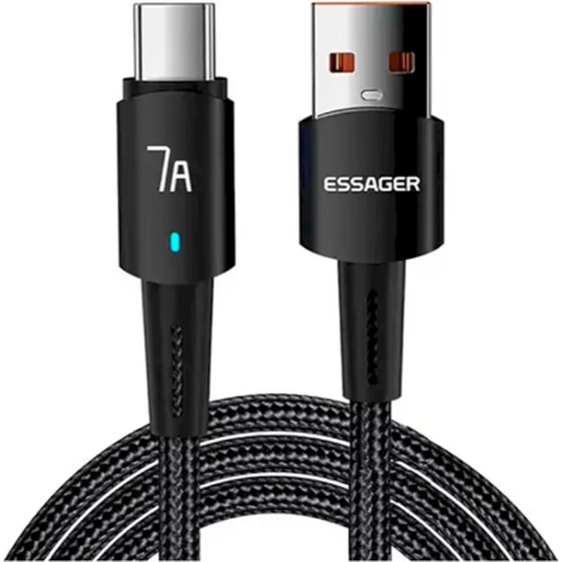 Дата кабель USB 2.0 AM to USB-C 0.5m 7A 100W black Essager (EXC7A-CGB01-P)